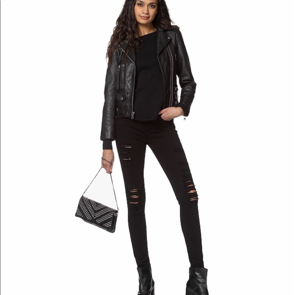 Frame Denim Le Skinny de Jeanne Ripped Film Noir - Picture 2 of 8